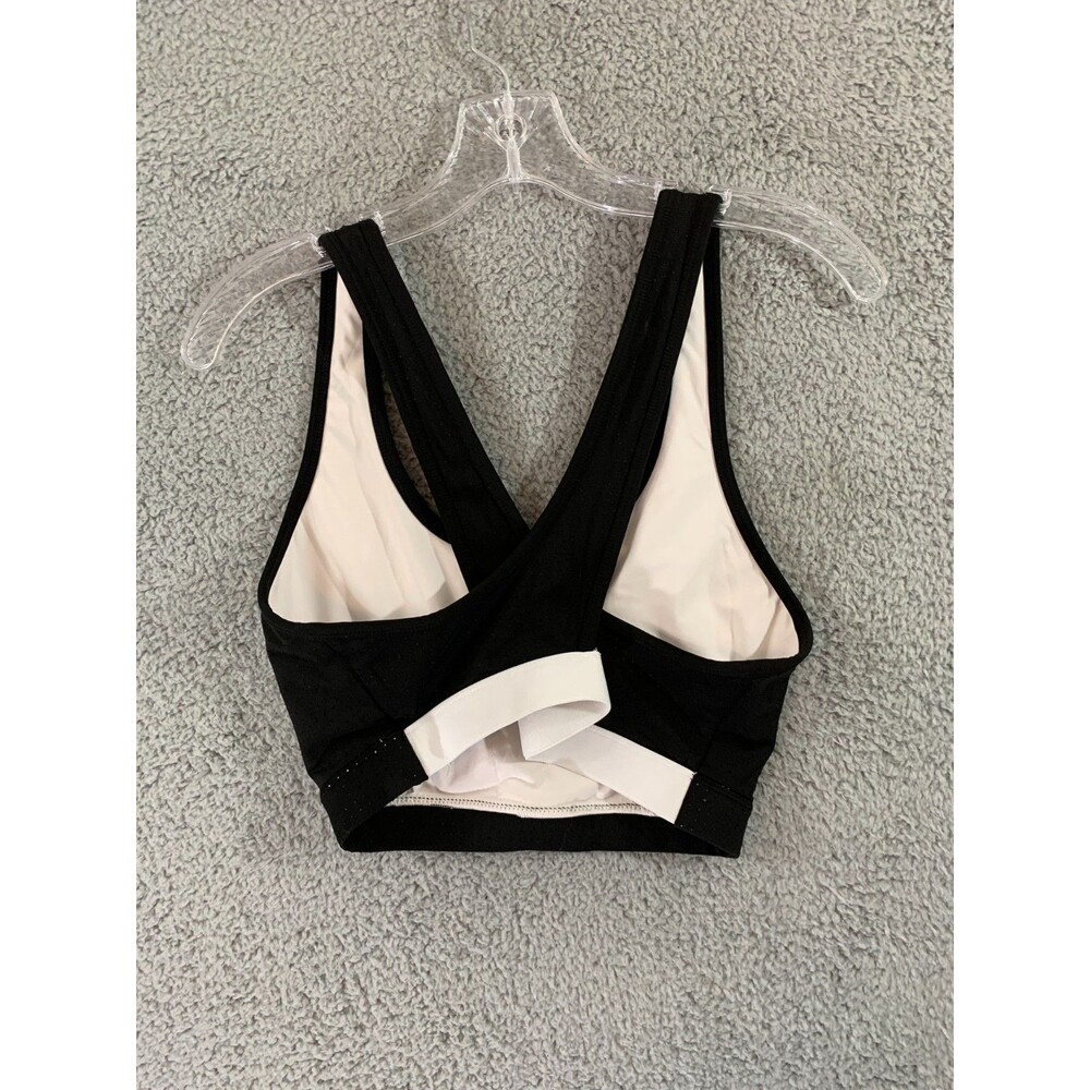 Women's Avia Athletic Top Sports Bra Large (L) 12-14 Black White - Picture 2 of 7